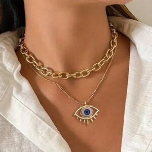 Mystic Gold Eye Pendant Necklace